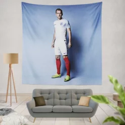 Energetic English Player Harry Kane Tapestry