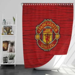 Energetic Football Club Manchester United Logo Shower Curtain