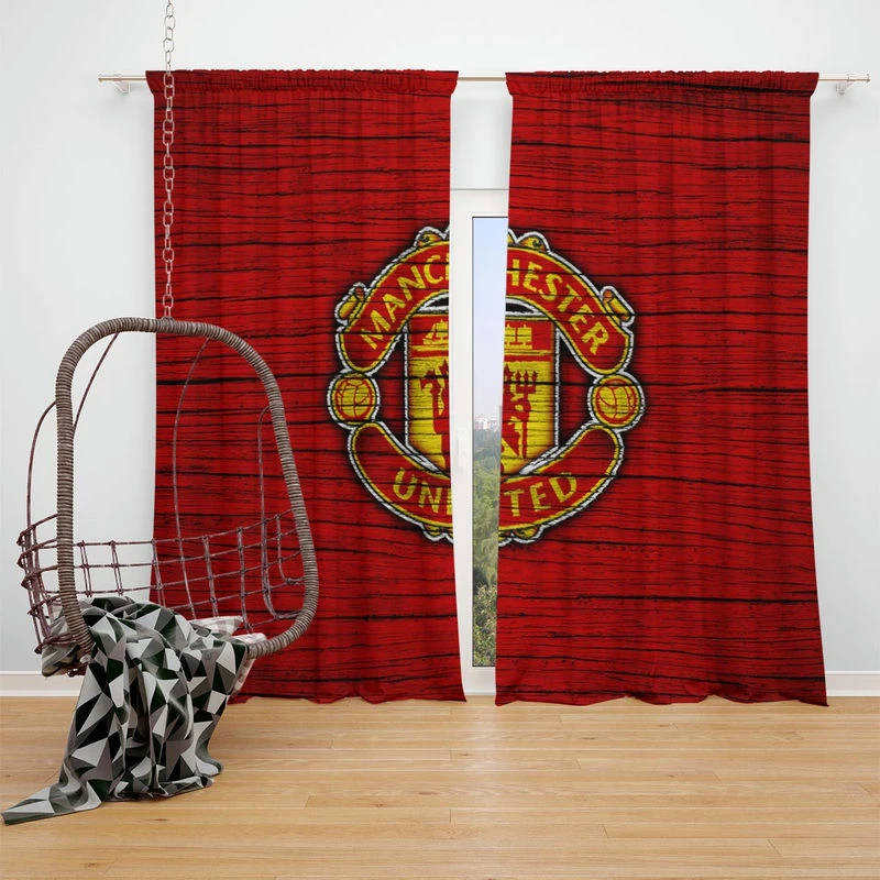 Energetic Football Club Manchester United Logo Window Curtain