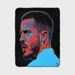 Energetic Football Player Eden Hazard Fleece Blanket 1