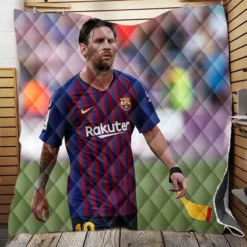 Energetic Football Player Lionel Messi Quilt Blanket