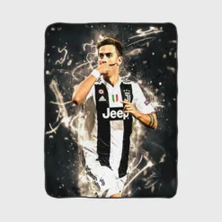 Energetic Football Player Paulo Dybala Fleece Blanket 1