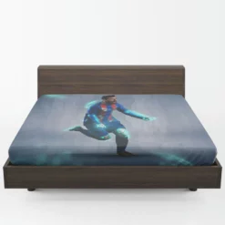 Energetic Footballer Lionel Messi Fitted Sheet 1