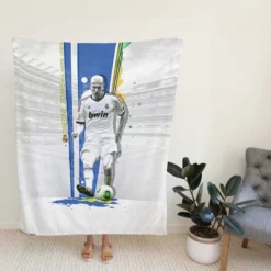 Energetic Footballer Zinedine Zidane Fleece Blanket