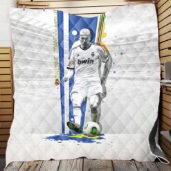 Energetic Footballer Zinedine Zidane Quilt Blanket