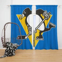 Energetic Hockey Club Pittsburgh Penguins Window Curtain