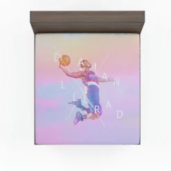 Energetic NBA Basketball Player Damian Lillard Fitted Sheet