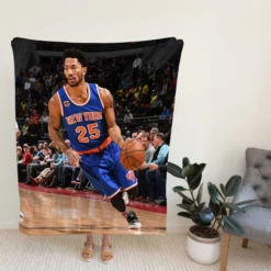 Energetic NBA Basketball Player Derrick Rose Fleece Blanket