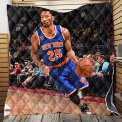 Energetic NBA Basketball Player Derrick Rose Quilt Blanket