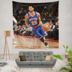 Energetic NBA Basketball Player Derrick Rose Tapestry