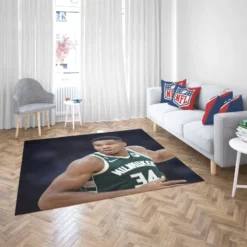 Energetic NBA Basketball Player Giannis Antetokounmpo Rug 2