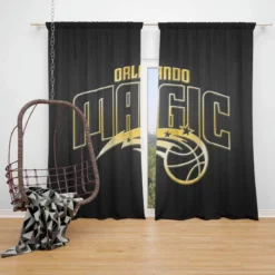 Energetic NBA Basketball Team Orlando Magic Window Curtain