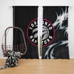 Energetic NBA Basketball Team Toronto Raptors Window Curtain