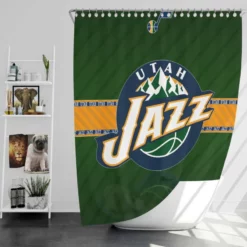 Energetic NBA Team Utah Jazz Shower Curtain