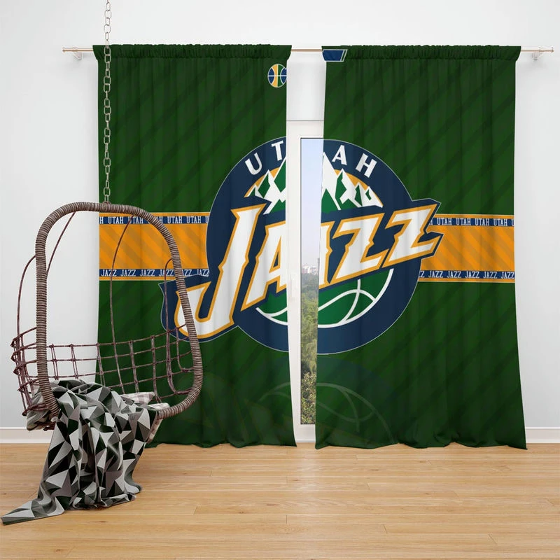 Energetic NBA Team Utah Jazz Window Curtain