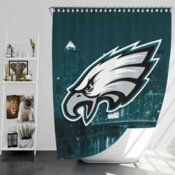 Energetic NFL Football Player Philadelphia Eagles Shower Curtain