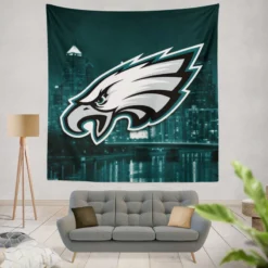 Energetic NFL Football Player Philadelphia Eagles Tapestry
