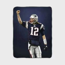 Energetic NFL Player Tom Brady Fleece Blanket 1