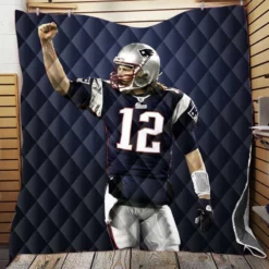 Energetic NFL Player Tom Brady Quilt Blanket