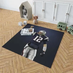 Energetic NFL Player Tom Brady Rug 1