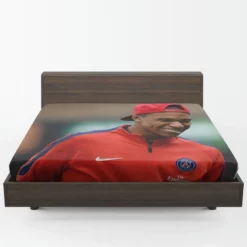 Energetic PSG Football Player Kylian Mbappe Fitted Sheet 1