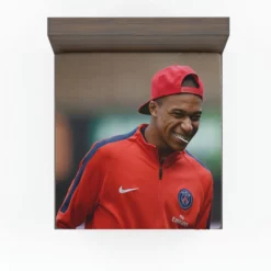Energetic PSG Football Player Kylian Mbappe Fitted Sheet