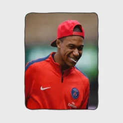 Energetic PSG Football Player Kylian Mbappe Fleece Blanket 1