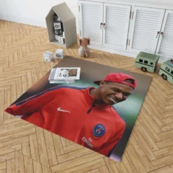 Energetic PSG Football Player Kylian Mbappe Rug 1