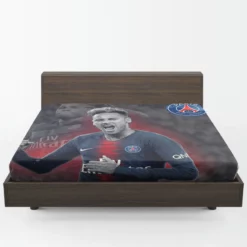 Energetic PSG Football Player Neymar Fitted Sheet 1