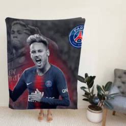 Energetic PSG Football Player Neymar Fleece Blanket