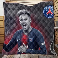 Energetic PSG Football Player Neymar Quilt Blanket