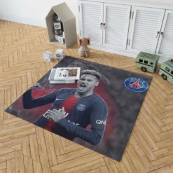 Energetic PSG Football Player Neymar Rug 1