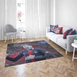 Energetic PSG Football Player Neymar Rug 2