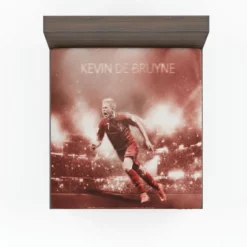 Energetic Soccer Player Kevin De Bruyne Fitted Sheet