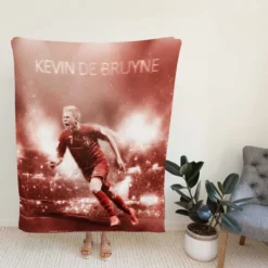 Energetic Soccer Player Kevin De Bruyne Fleece Blanket
