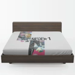 Energetic Soccer Player Manuel Neuer Fitted Sheet 1