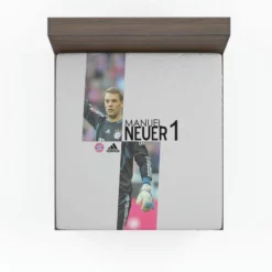 Energetic Soccer Player Manuel Neuer Fitted Sheet