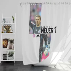 Energetic Soccer Player Manuel Neuer Shower Curtain