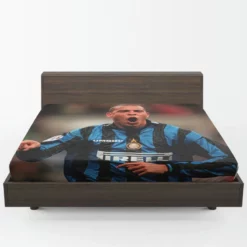 Energetic Soccer Player Ronaldo Nazario Fitted Sheet 1