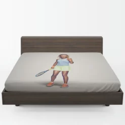 Energetic Tennis Player Naomi Osaka Fitted Sheet 1