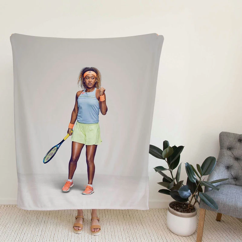 Energetic Tennis Player Naomi Osaka Fleece Blanket