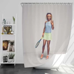 Energetic Tennis Player Naomi Osaka Shower Curtain