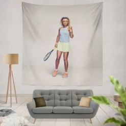 Energetic Tennis Player Naomi Osaka Tapestry
