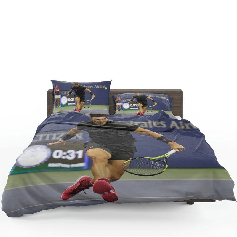 Energetic Tennis Player Rafael Nadal Bedding Set