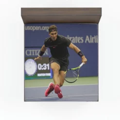 Energetic Tennis Player Rafael Nadal Fitted Sheet