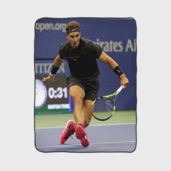 Energetic Tennis Player Rafael Nadal Fleece Blanket 1