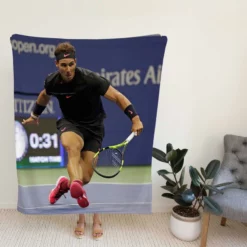 Energetic Tennis Player Rafael Nadal Fleece Blanket