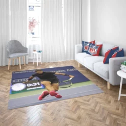 Energetic Tennis Player Rafael Nadal Rug 2