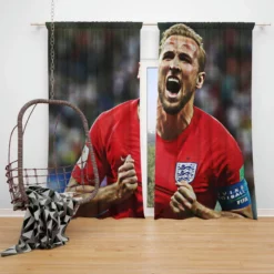 England Captain Harry Kane Football Player Window Curtain