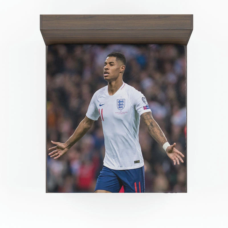 England Football Player Marcus Rashford Fitted Sheet